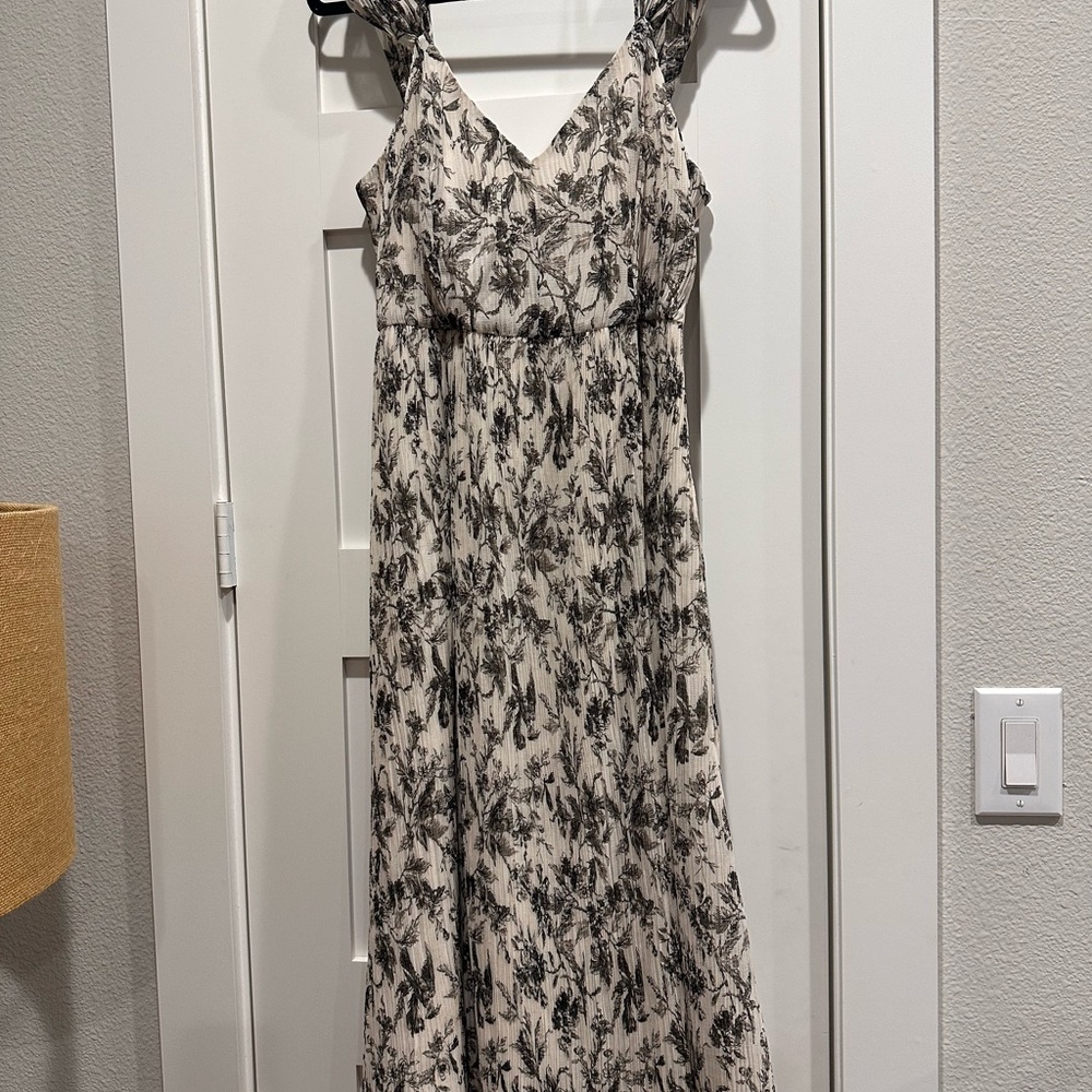 Express Black and Cream Floral Maxi Dress